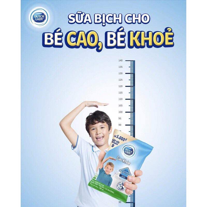 Thùng 24 bịch sữa Cô gái Hà lan Dutch lady cao khỏe 180ml x 24 bịch