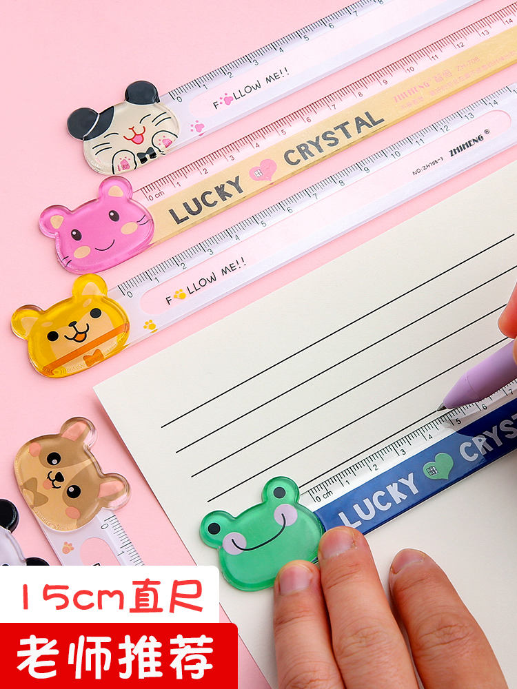 Thước kẻ nhựa 15cm hình thú (1 cây)