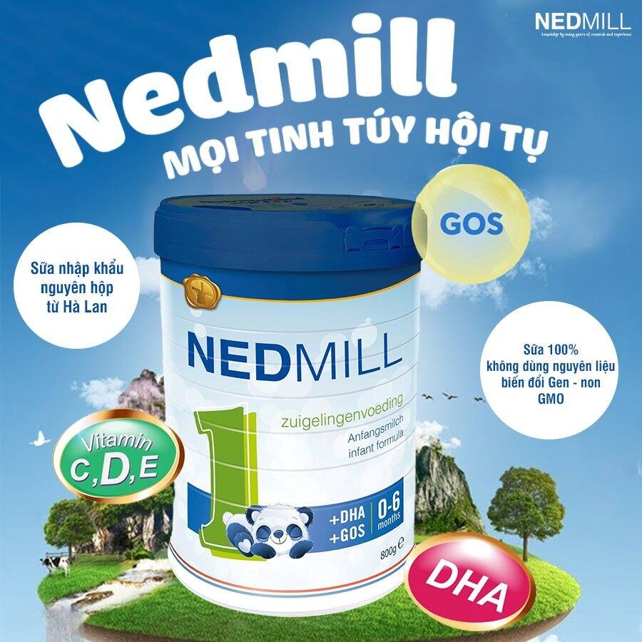 Sữa công thức dành cho trẻ từ 0-6 tháng tuổi Nedmill Stage 1