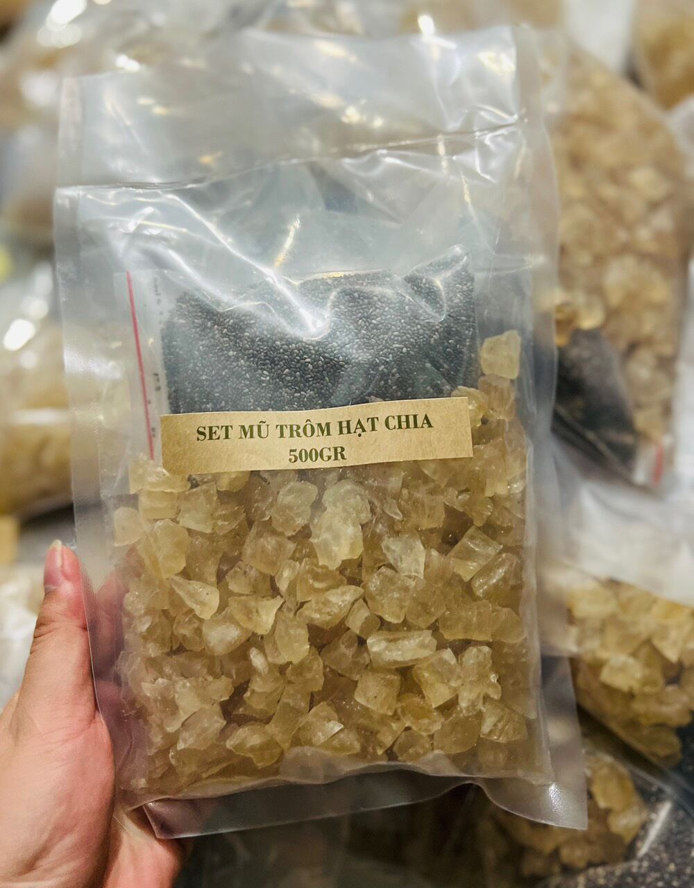Set mủ trôm hạt chia 500g