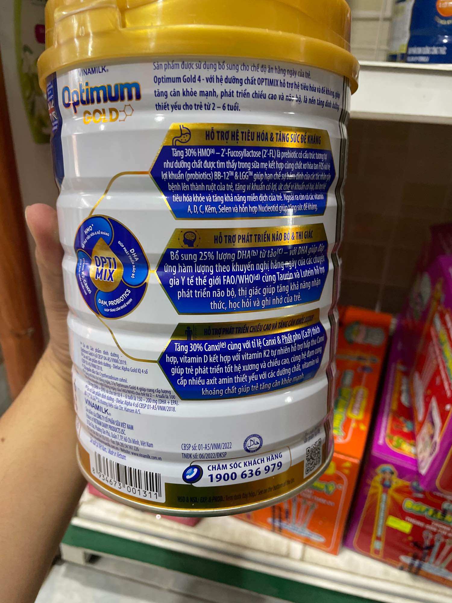Sữa bột Optimum Gold 4 mẫu mới 850gr