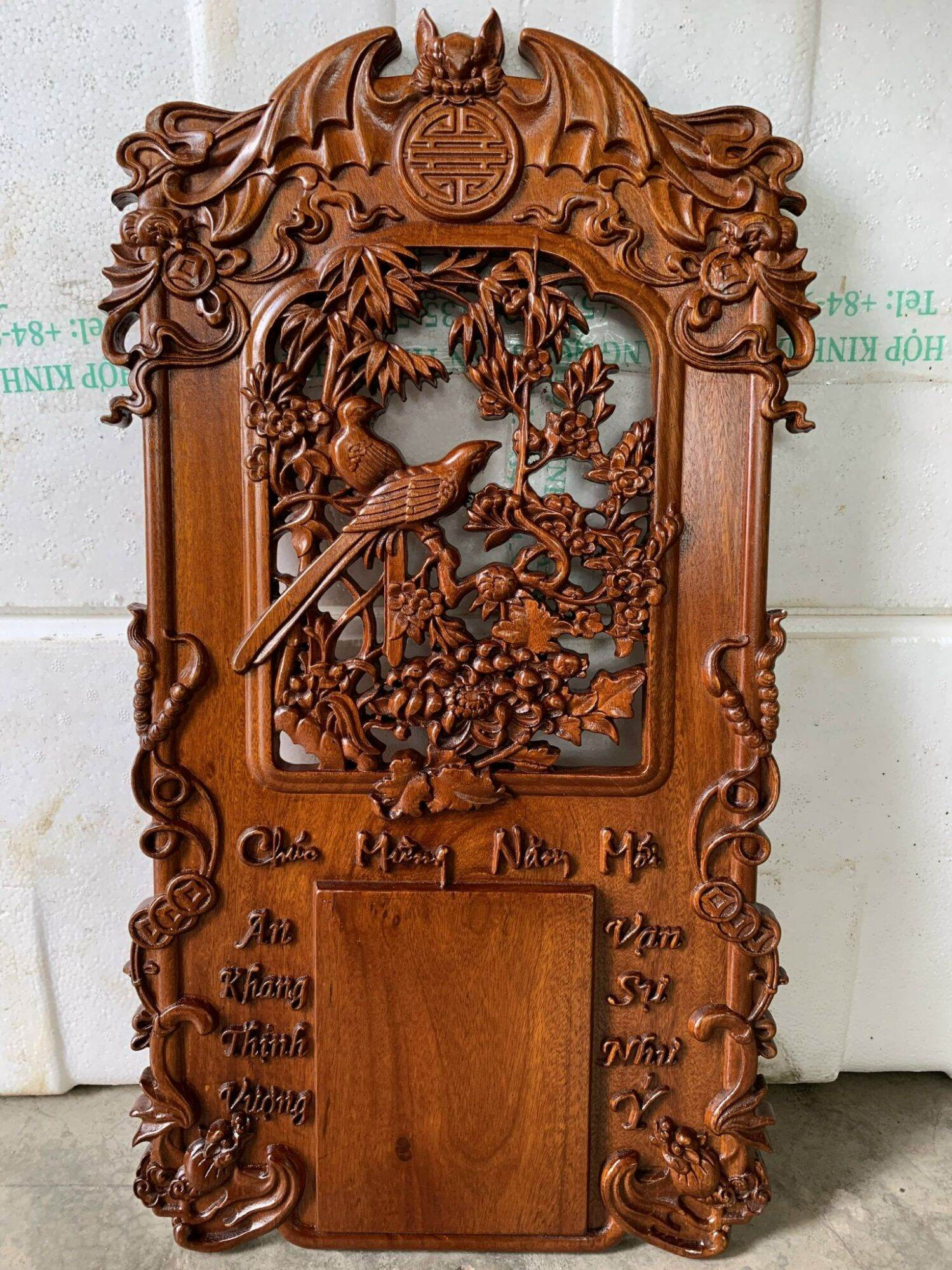 Đốc lịch gỗ gụ 61x34cm