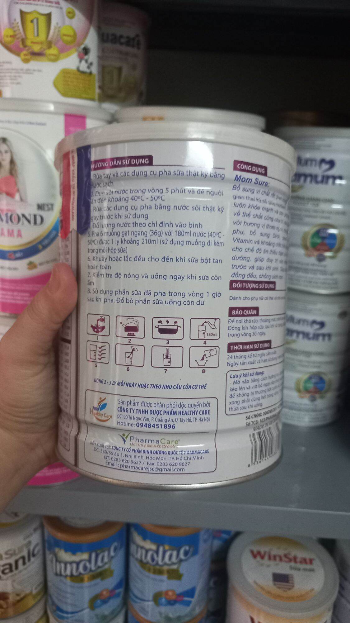 Thanh lý Sữa bầu AMANDA MOM SURE 900G, Hết date 2023