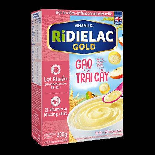 BỘT ĂN DẶM RIDIELAC GOLD GẠO TRÁI CÂY - HG200G