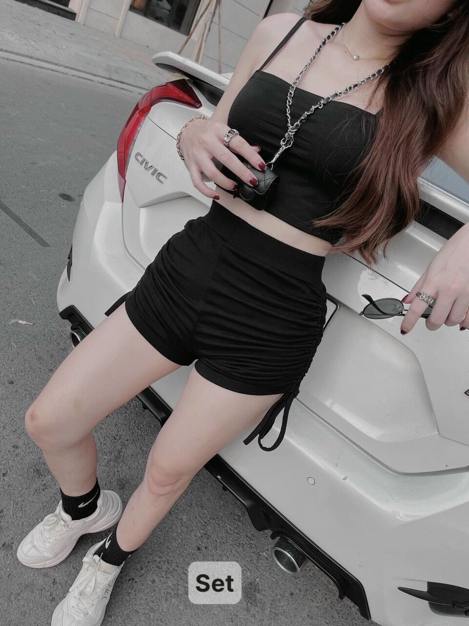 Set áo dây quần đùi rút