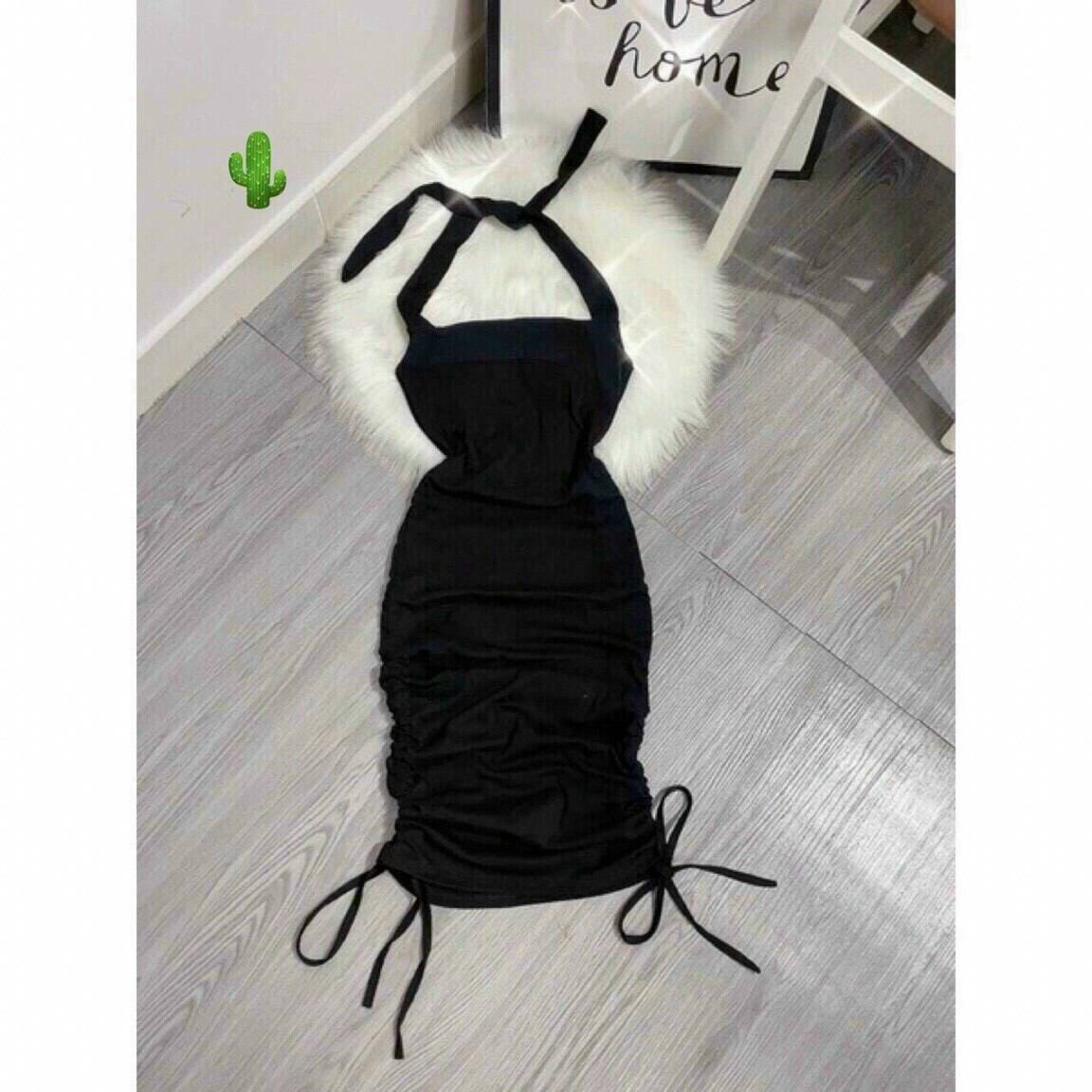 Đầm ôm body rút dây 2 bên chất thun borip đẹp