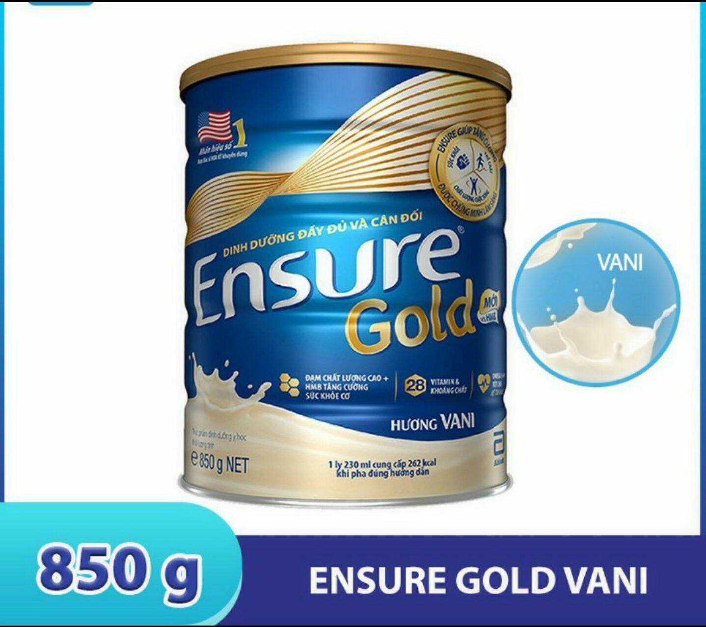 Sữa bột ensure golg hương vani 850g loại ngọt và ít ngọt
