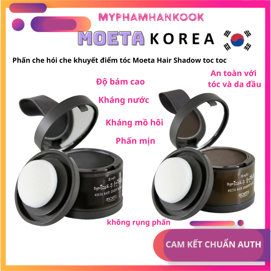   cam kết chuẩn Auth  Phấn Phủ Hói Che Khuyết Điểm Tóc MOETA Hair shadow Toc Toc Hàn Quốc Phấn Chấm Hói Phấn Phủ Chân Tóc Phấn Dặm chân tóc dặm hói làm dày tóc che tóc thưa che Trán hói che đường rảnh tóc 