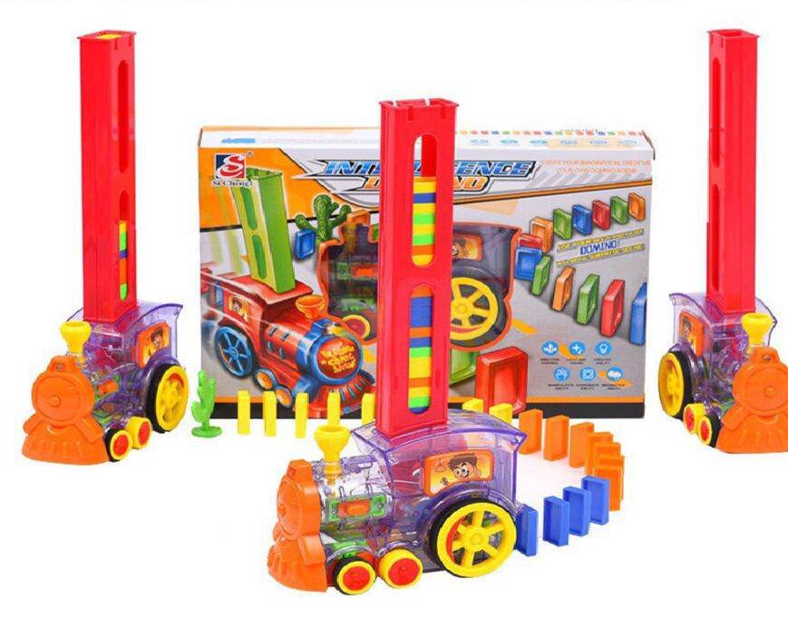 🚂🚂 ĐỒ CHƠI TRẺ EM -TÀU HỎA XẾP DOMINO TỰ ĐỘNG CHO BÉ THỎA SỨC SÁNG TẠO XE LỬA NHẢ DOMINO - LOẠI 60 THANH