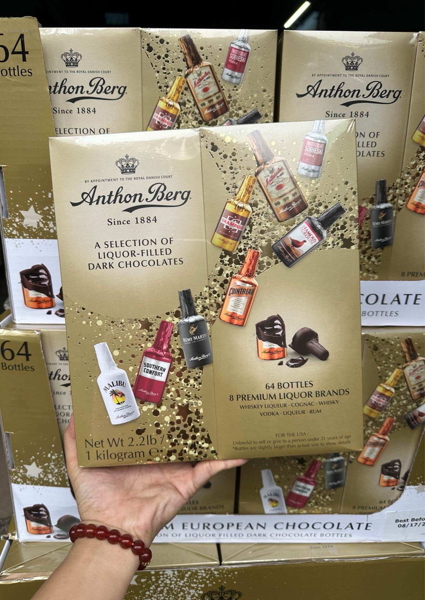 [Bill Mỹ] Kẹo socola đắng có nhân (liquor chocolate) Anthon Berg 1kg.64 viên 8 vị: