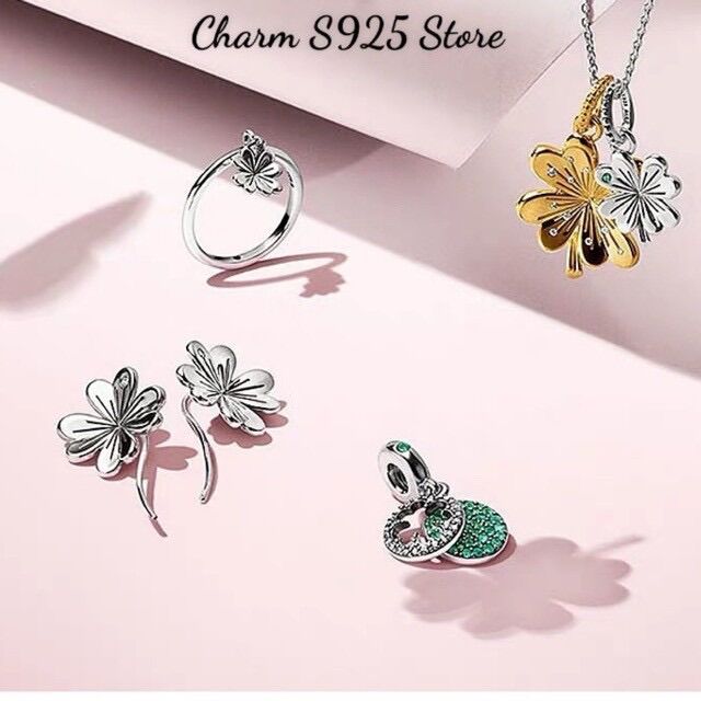 CHARM PAN ALE TREO CỎ 4 LÁ MAY MẮN BẠC S925