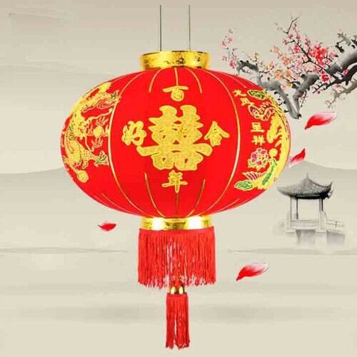 Đèn lồng đỏ size 60cm treo trang trí tết nhung
