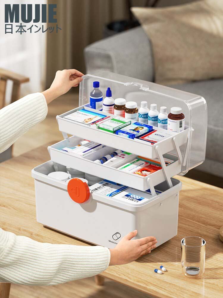 Large Capacity Multi-layer Medication Storage First Aid Box