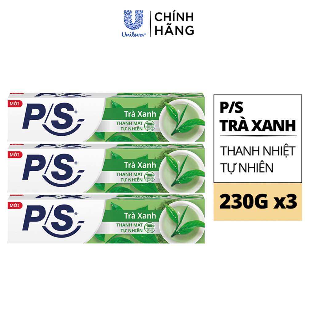 Combo 3 kem đánh răng PS trà xanh 230g
