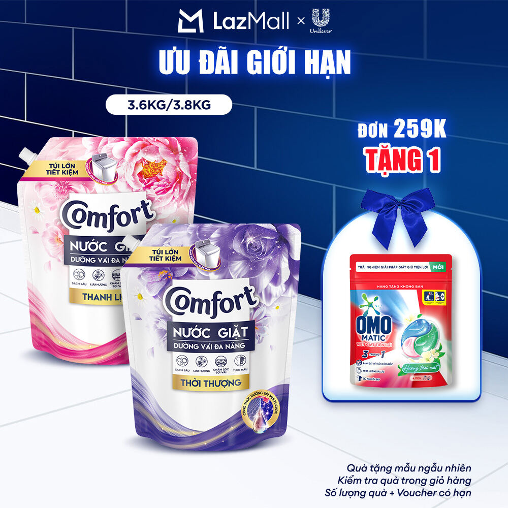  Nước Giặt Comfort Dưỡng Vải Đa Năng 3.6KG 3.8KG  bao bì tùy lô nhập hàng  
