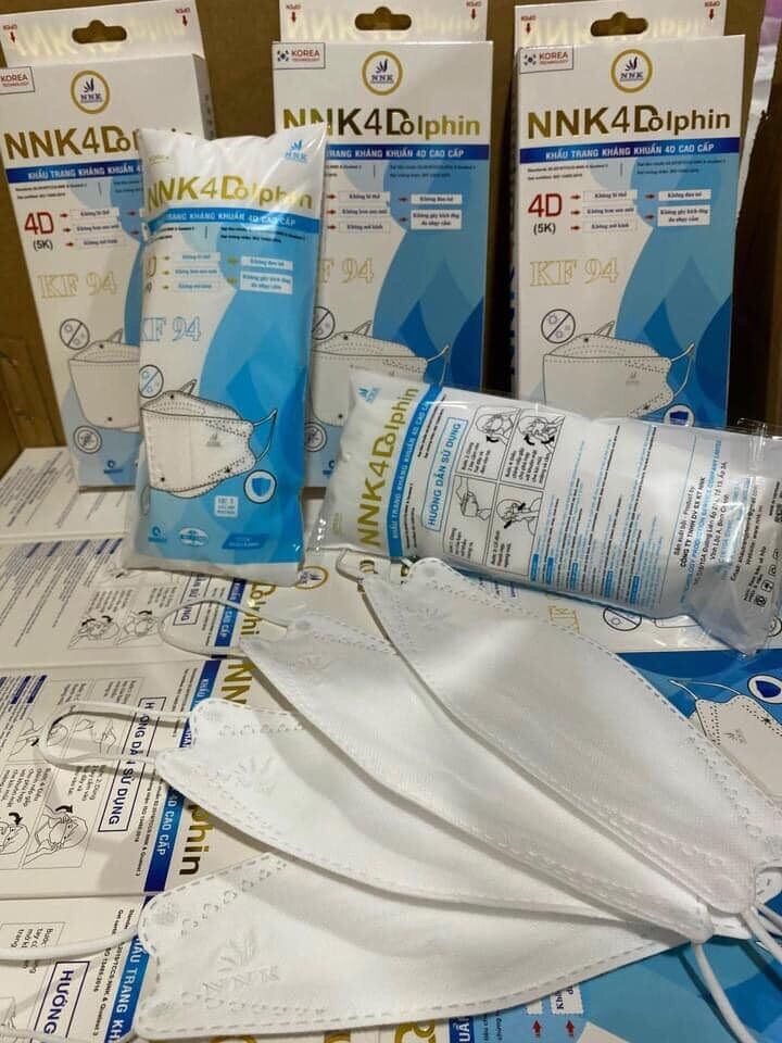 Khẩu Trang 4D KF94 NNK Dolphin Màu Trắng ( 1 Hộp 10 Cái )