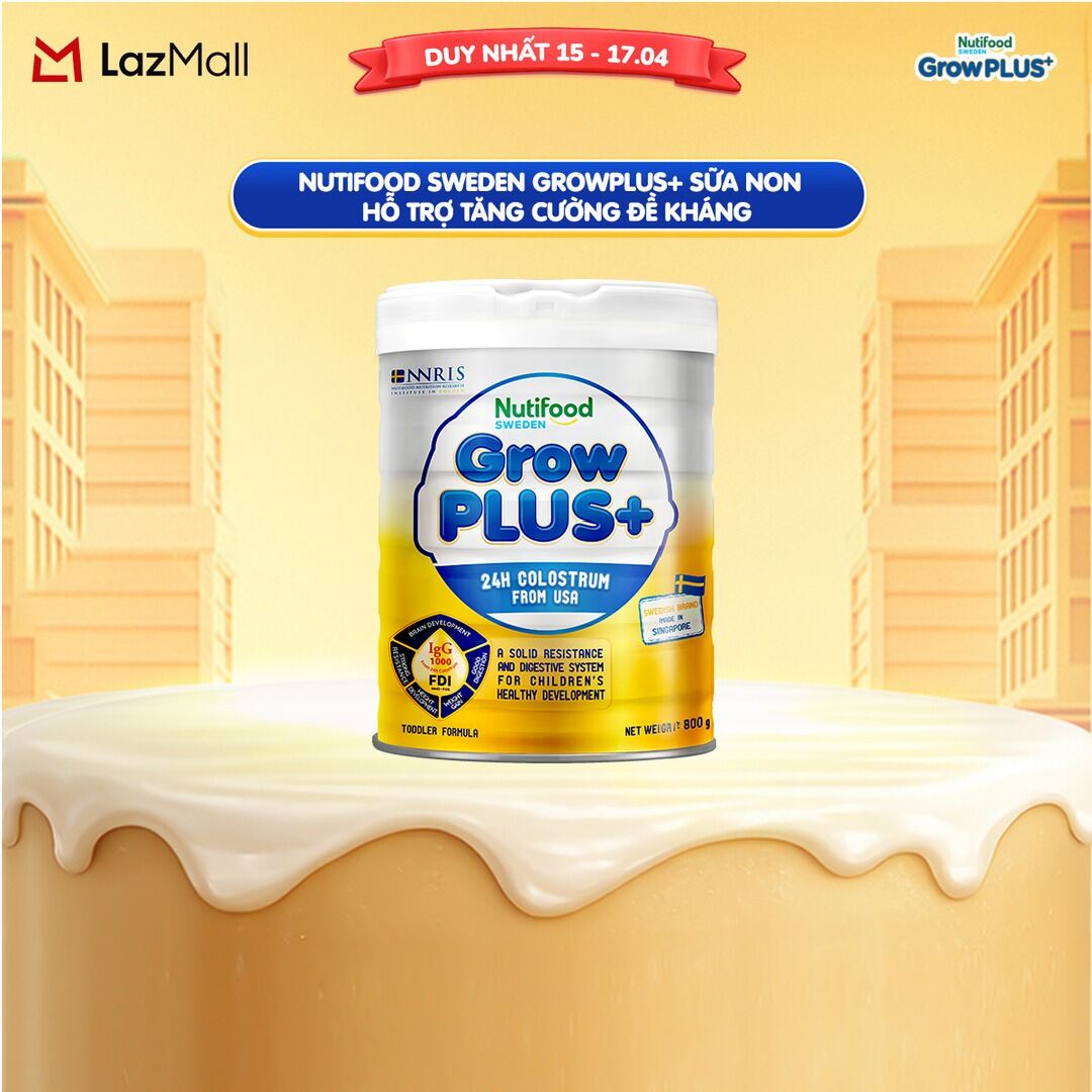 Sữa bột Nutifood GrowPLUS+ Sữa Non 24h - Hỗ Trợ Tăng Cường Đề Kháng (Lon 800g)