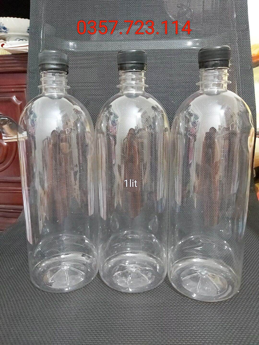 Chai nhựa trong 1 lít nắp vặn