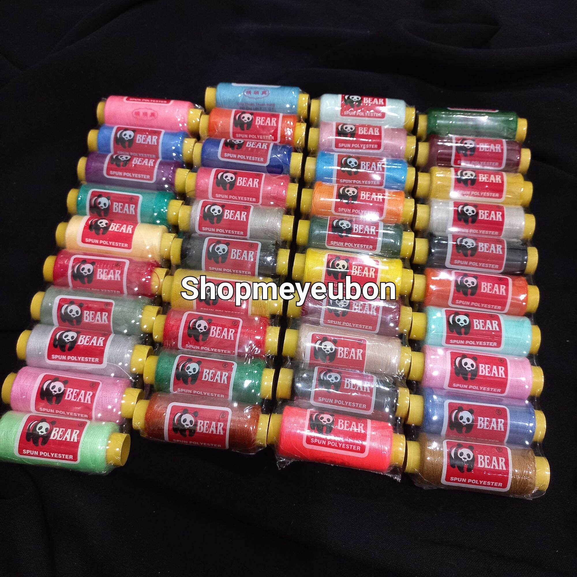 Vỉ 10 cuộn chỉ may đồ gấu (màu ngẫu nhiên/trắng/đen)