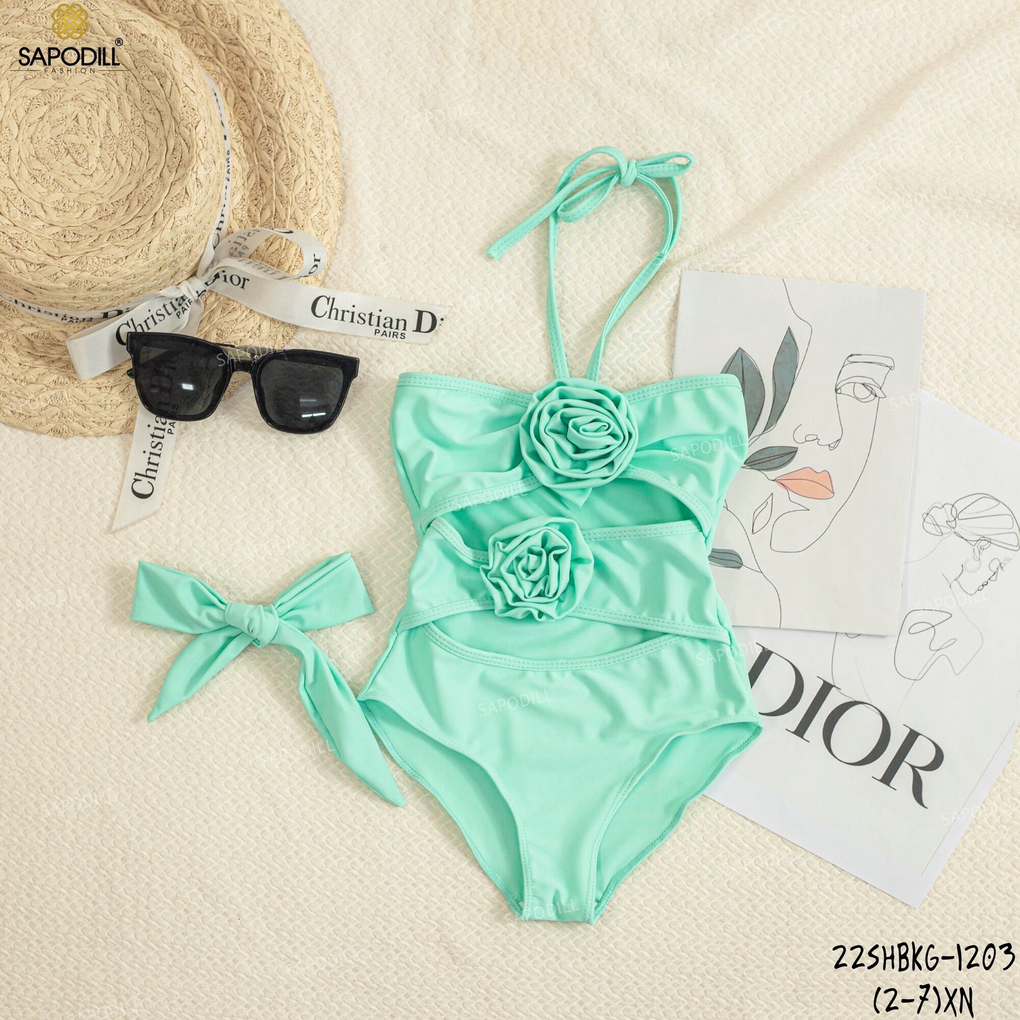 Đồ Bơi Bé Gái Kèm Băng Đô |Bikini Cho Bé