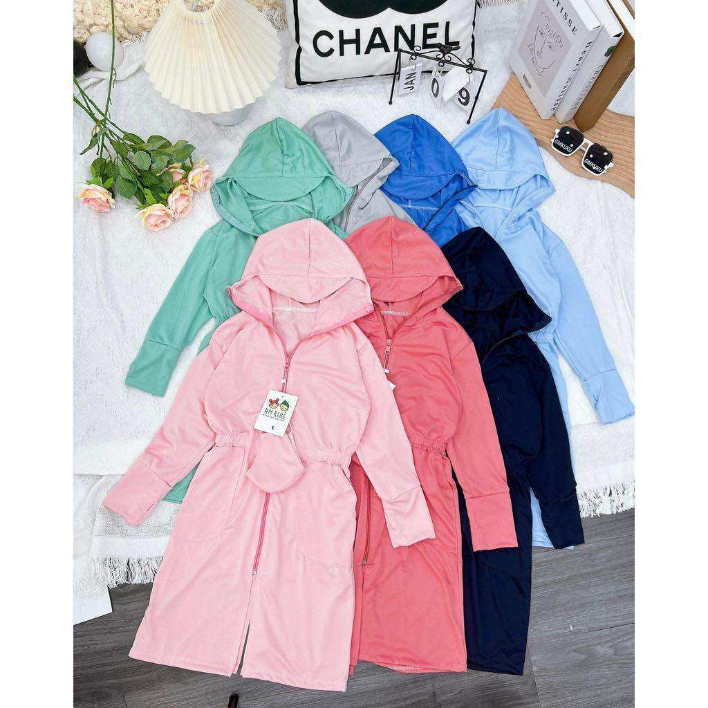 Áo chống nắng dáng dài tặng kèm khẩu trang cho bé , size từ 8-35kg