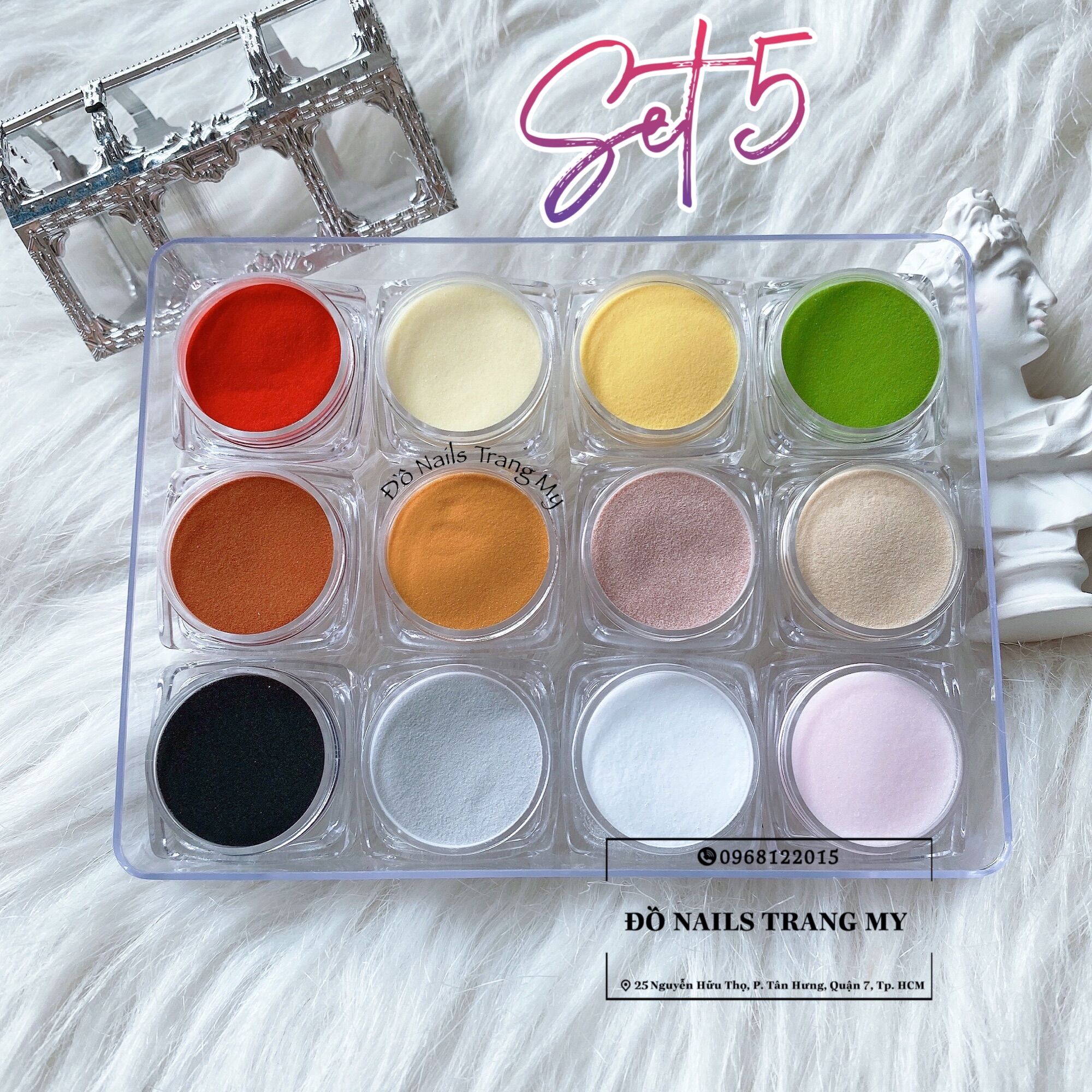 Set bột làm hoa, đắp móng 3in1, set bột dẻo