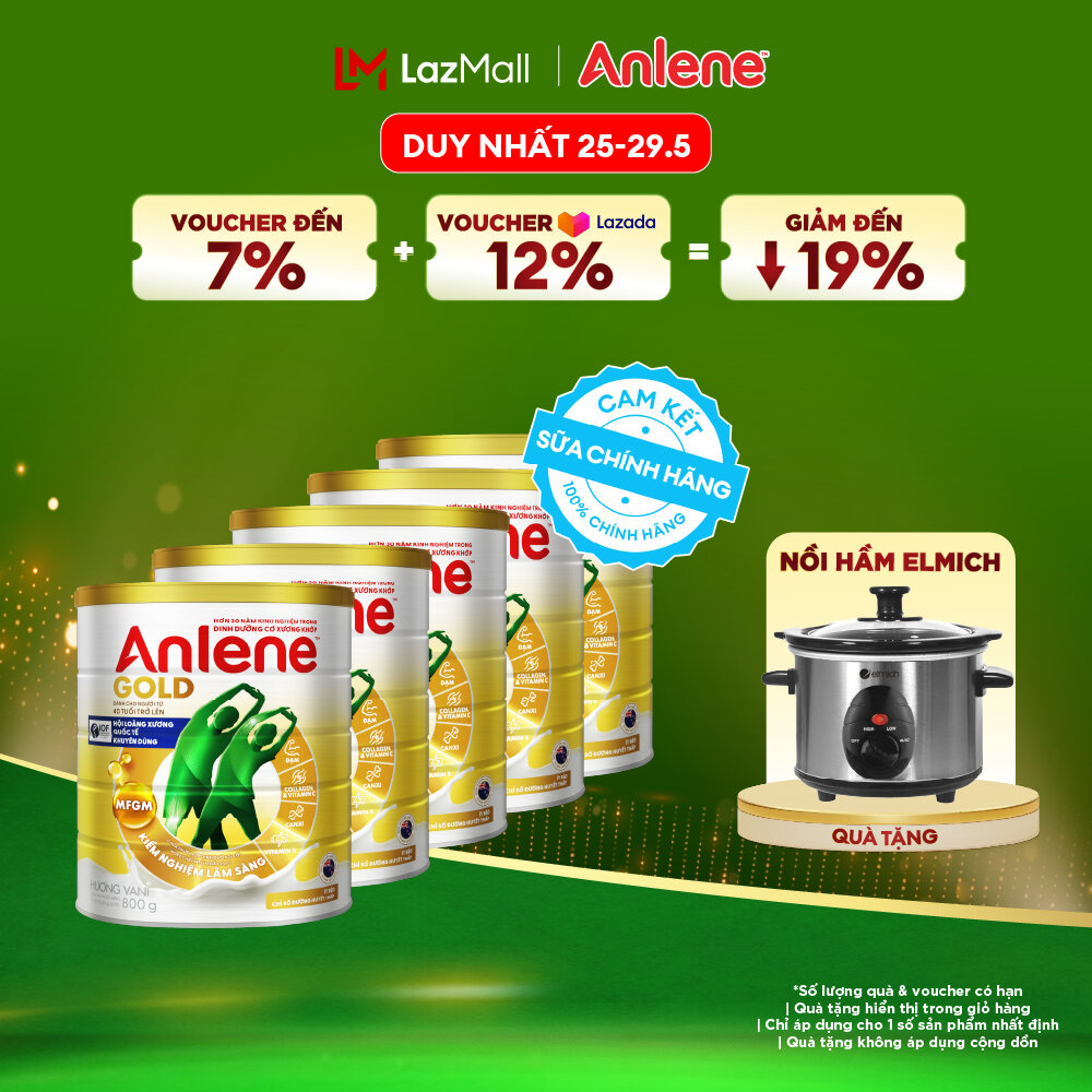 [Voucher giảm đến 26%]Combo 5 Sữa Bột Anlene Gold Hương Vani 800G