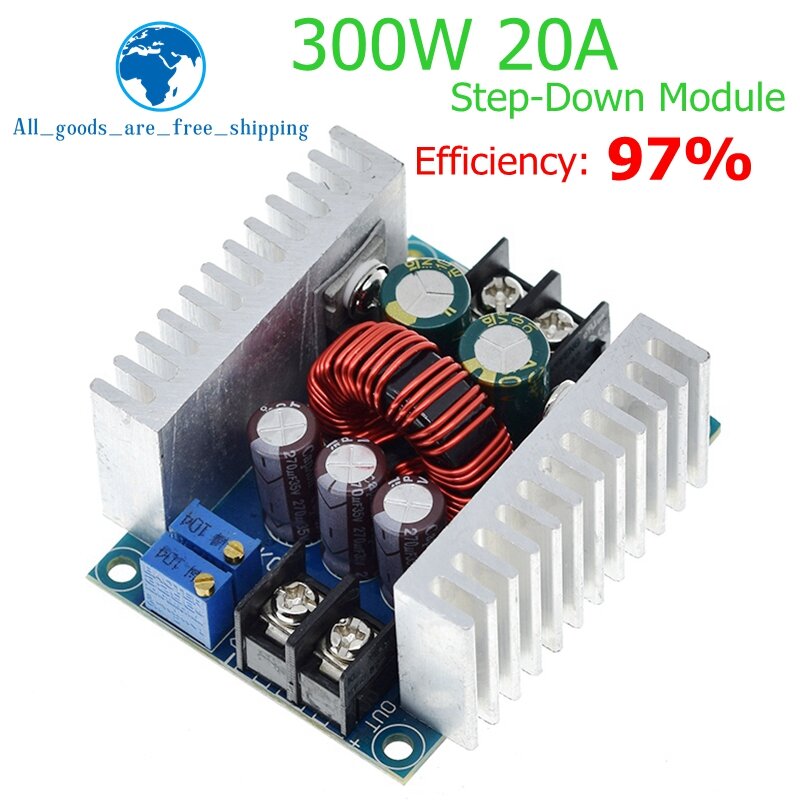 300W 20A DC-DC Buck chuyển đổi bước xuống mô-đun liên tục hiện tại dẫn lái xe điện bước xuống mô-đun điện áp tụ điện