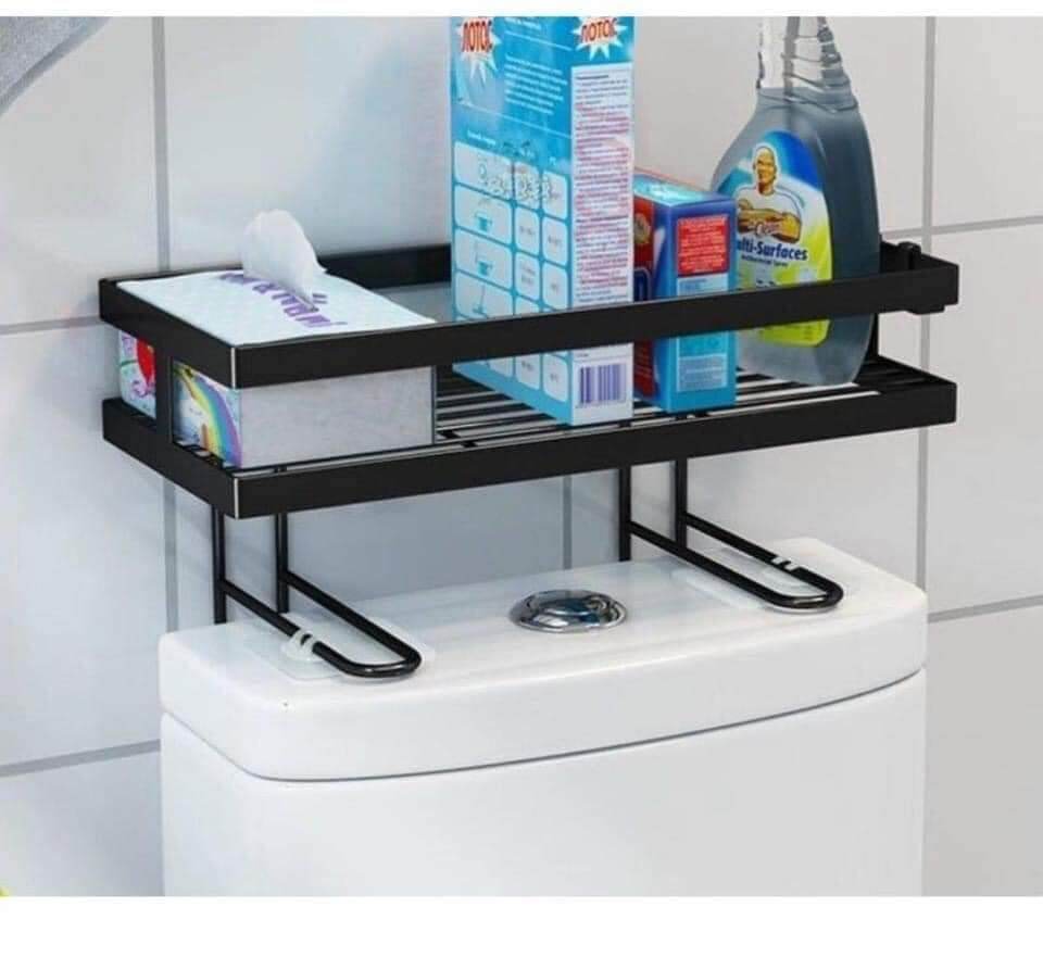Kệ sắt để đồ trên nắp bồn cầu