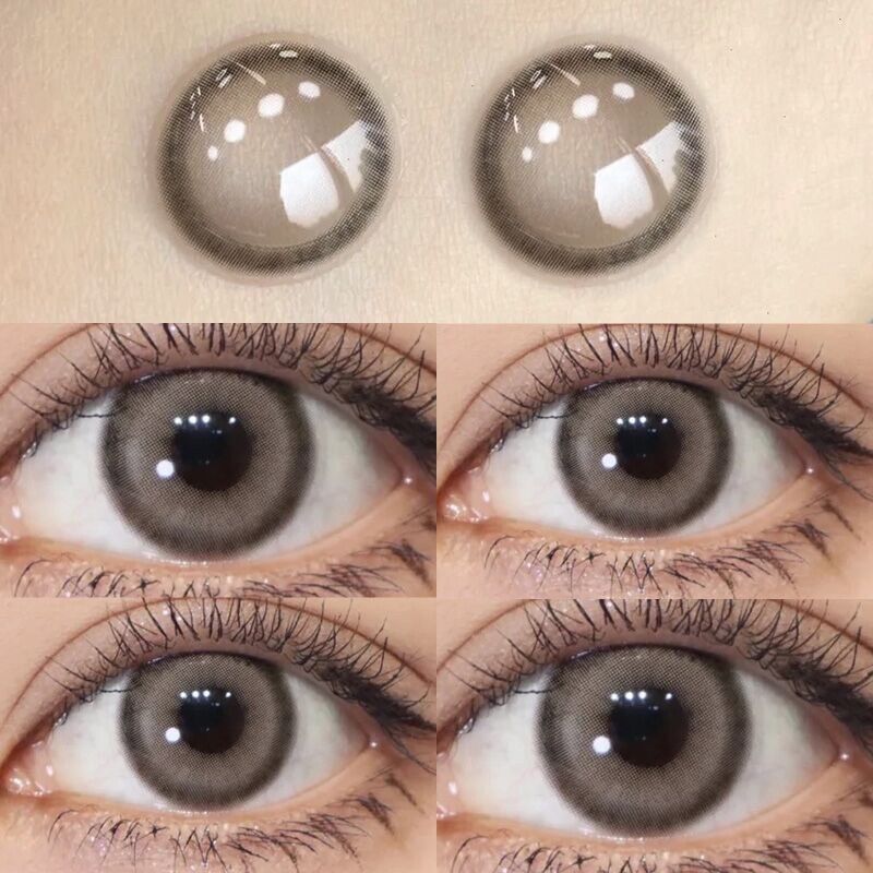 Một cặp kính áp tròng màu nâu xám douyin Gray Brown contact lens