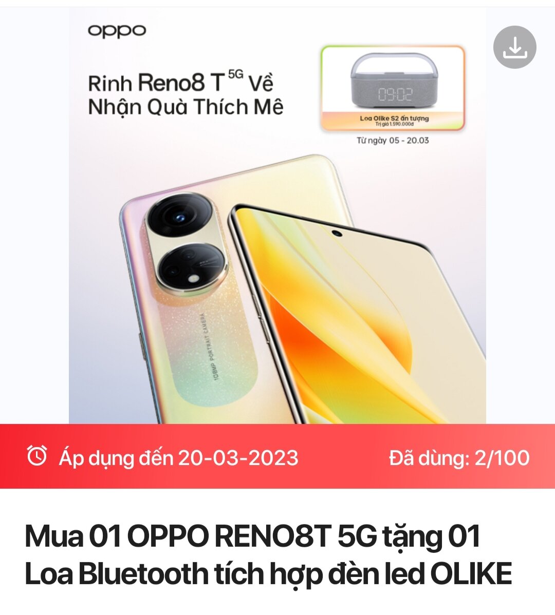 Điện thoại oppo reno8t 5g