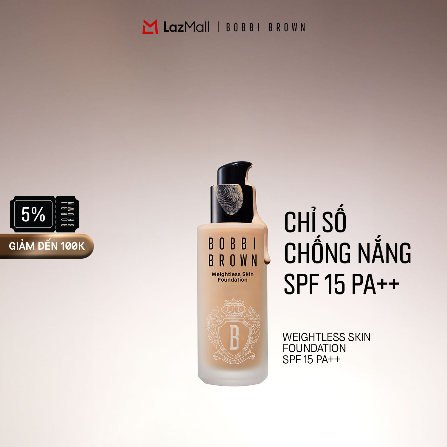   ĐỘC QUYỀN 20H 31.12 - 3.1  Bobbi Brown Weightless Skin Foundation SPF 15 PA++ | Kem nền lâu trôi 24H mịn lì kiềm dầu dưỡng ẩm 