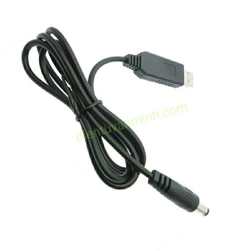 Cáp chuyển đổi nguồn USB 5V qua 12V DC 5.5x2.1mm