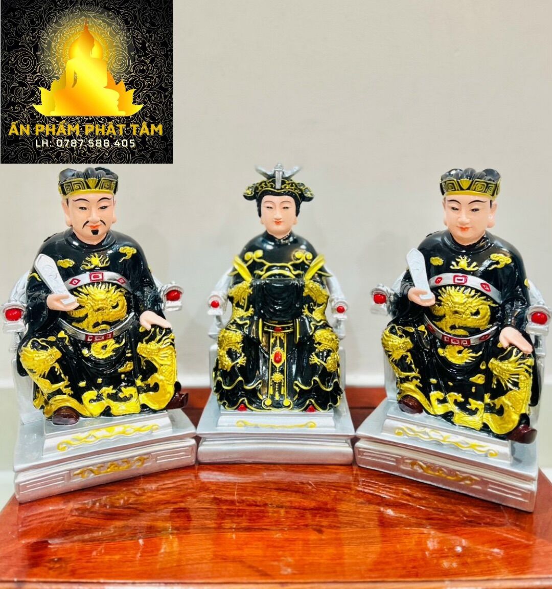 Bộ tượng Táo Quân 30cm Màu Đen
