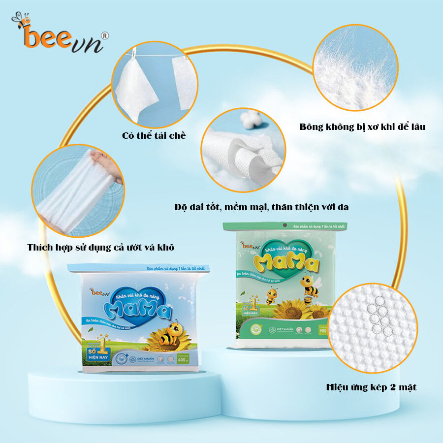 Combo 3 bịch khăn vải khô đa năng mama 600 gram