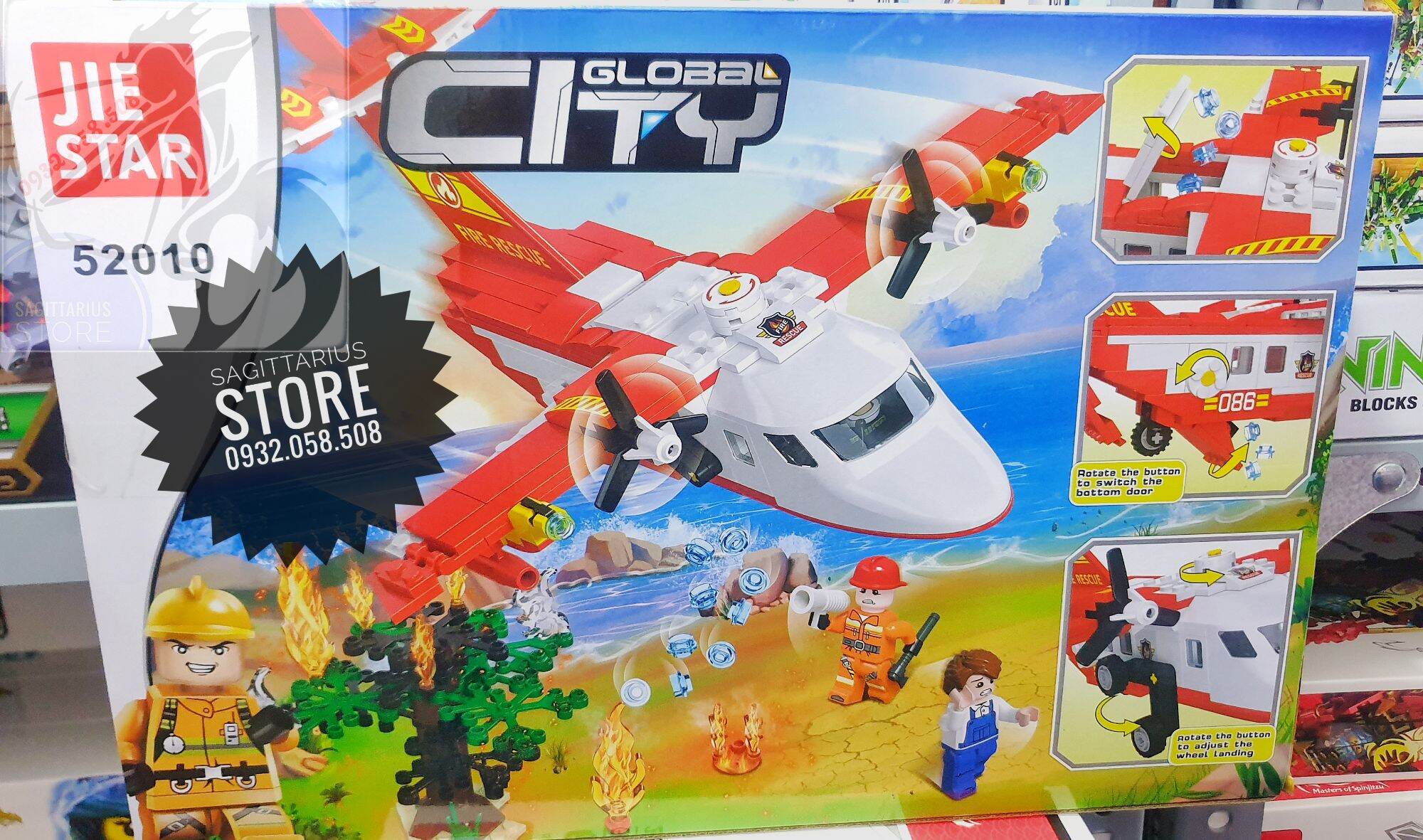 [HCM]Bộ Lego Jiestar 52010 Lắp Ráp Máy Bay Cứu Hỏa ( 332 Mảnh )