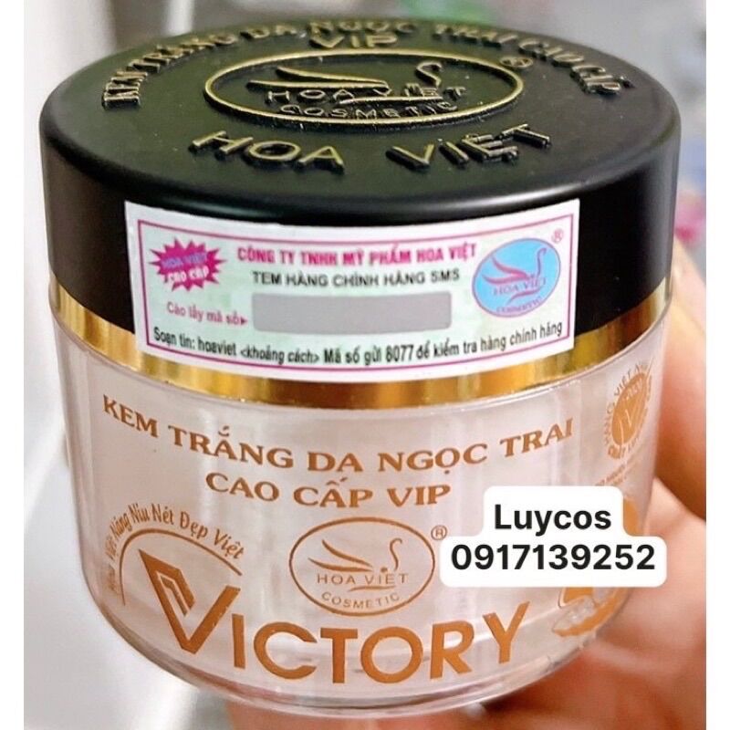 Kem hoa việt ngọc trai trắng da victory