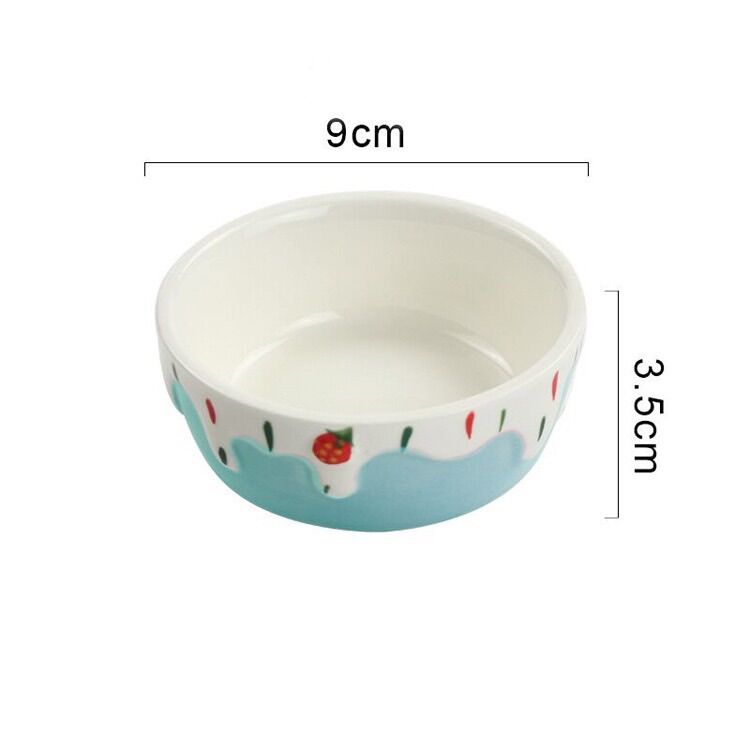 Chén ăn sứ Kem Dâu - chén sứ ăn dành cho Hamster