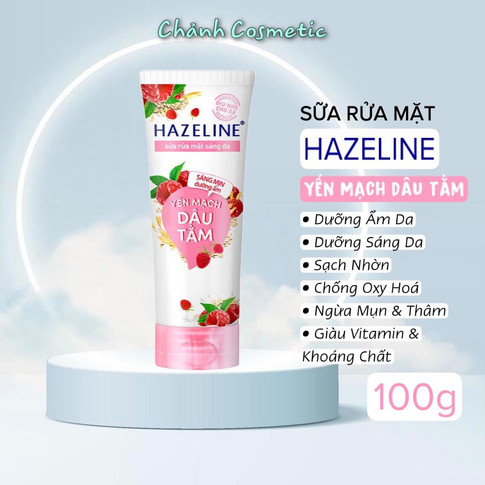 Sữa Rửa Mặt Ngừa Mụn Dưỡng Trắng Hazeline Nghệ Kiwi, Nghệ Hoa Cúc, Matcha Tràm Trà, Yến Mạch Dâu Tằm 100g