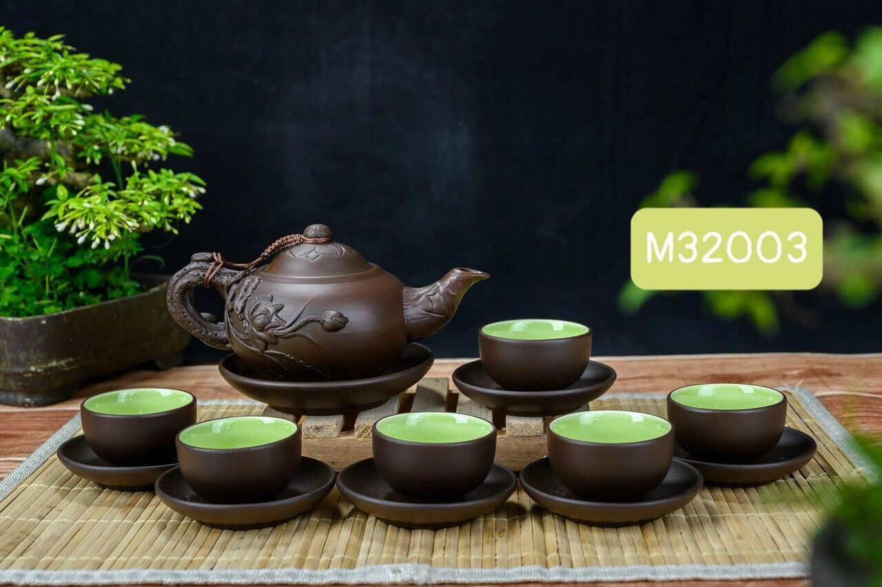 Bộ ấm trà Tử sa. Gốm sứ Bát Tràng