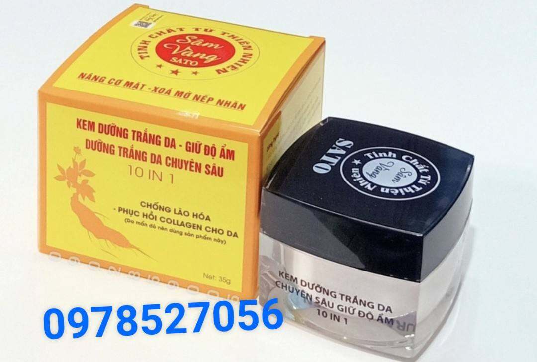 Kem Sâm Vàng Sato Thảo Dược 10 in1 Chính Hãng 35g