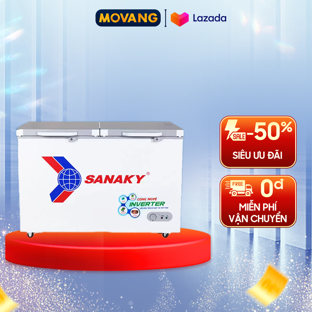 - vh 4099a4k | tủ đông sanaky inverter 320 lít vh-4099a4k - 1 ngăn đông, dàn lạnh đồng, mặt kính cường lực màu xám