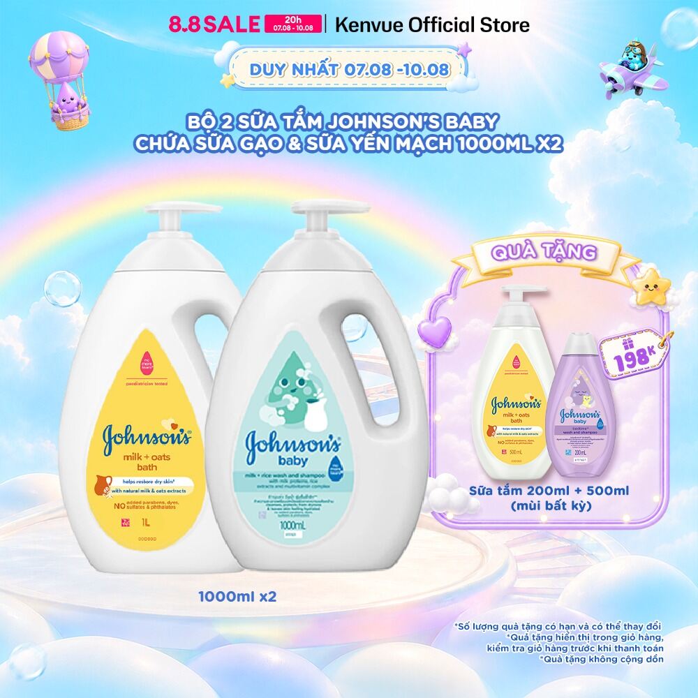 Bộ 2 chai Sữa tắm Johnsons Baby 1000ml x 2