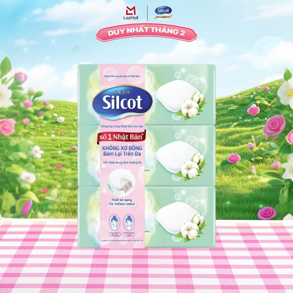 Combo 3 Bông tẩy trang cao cấp Silcot Premium hộp 66 miếng