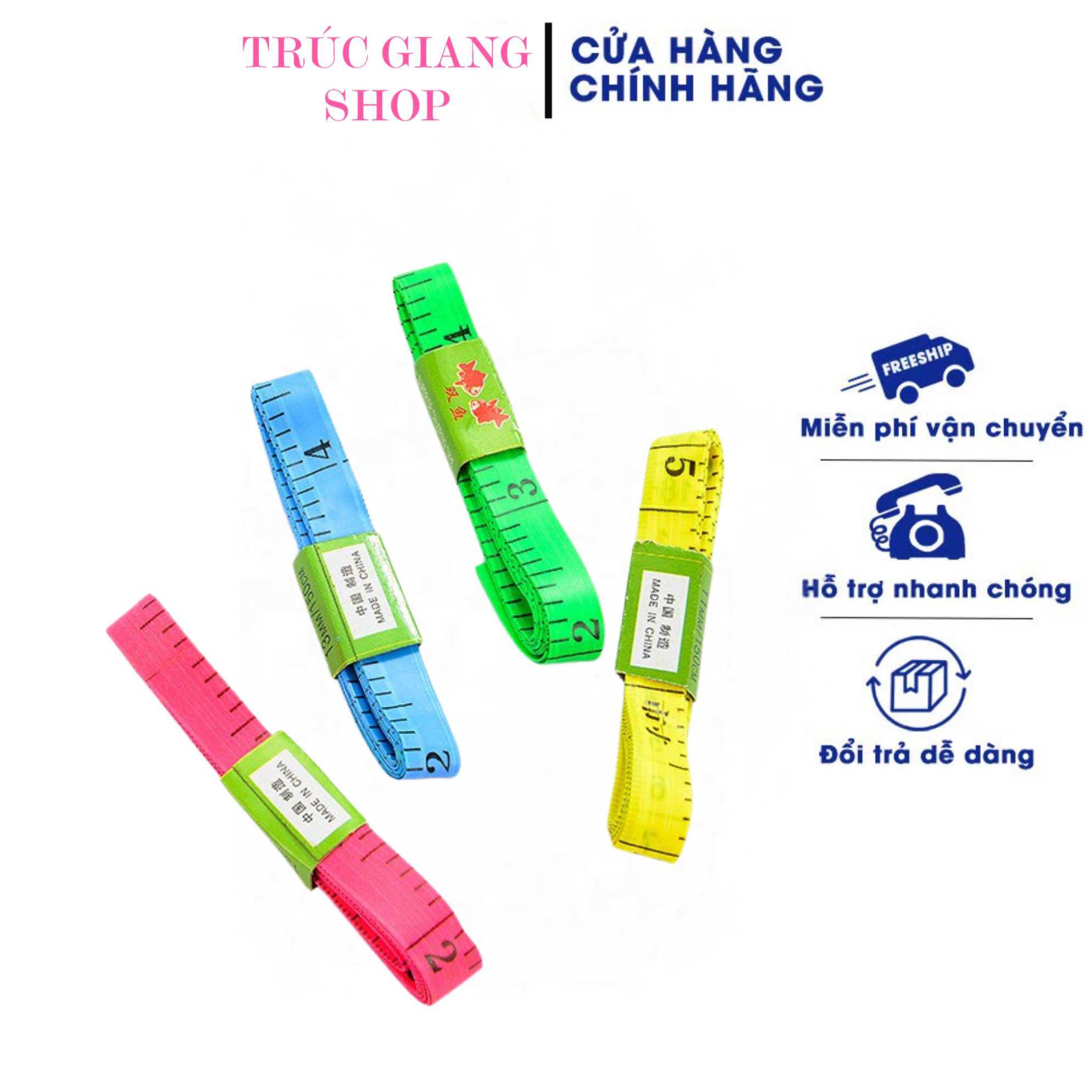 Thước dây đo eo có đầu thép 1m5