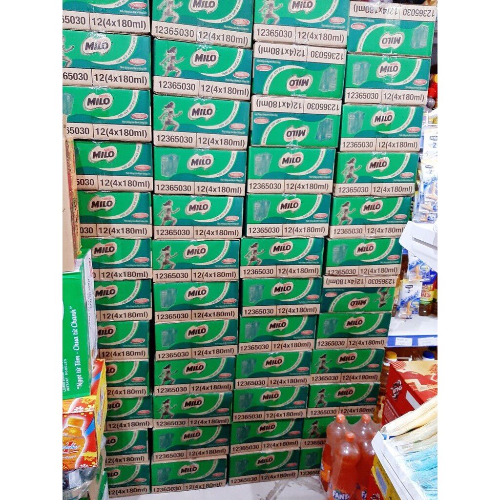 Thùng 12 LỐC 48 HỘP Sữa lúa mạch Milo 180ml (date mới 2022)