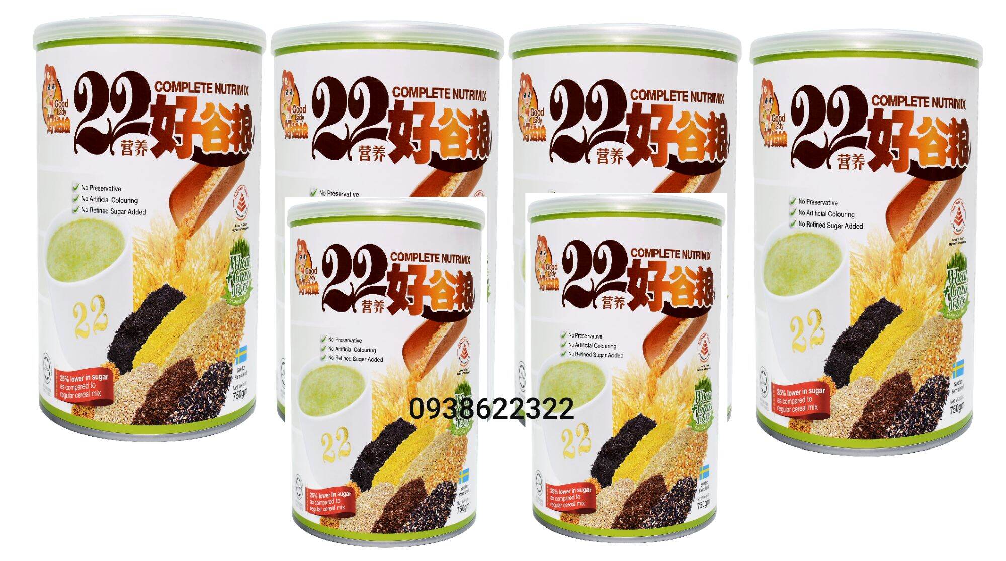 Bột ngũ cốc cao cấp 22 loại hạt 22 Complete Nutrimix Wheat Grass 750g
