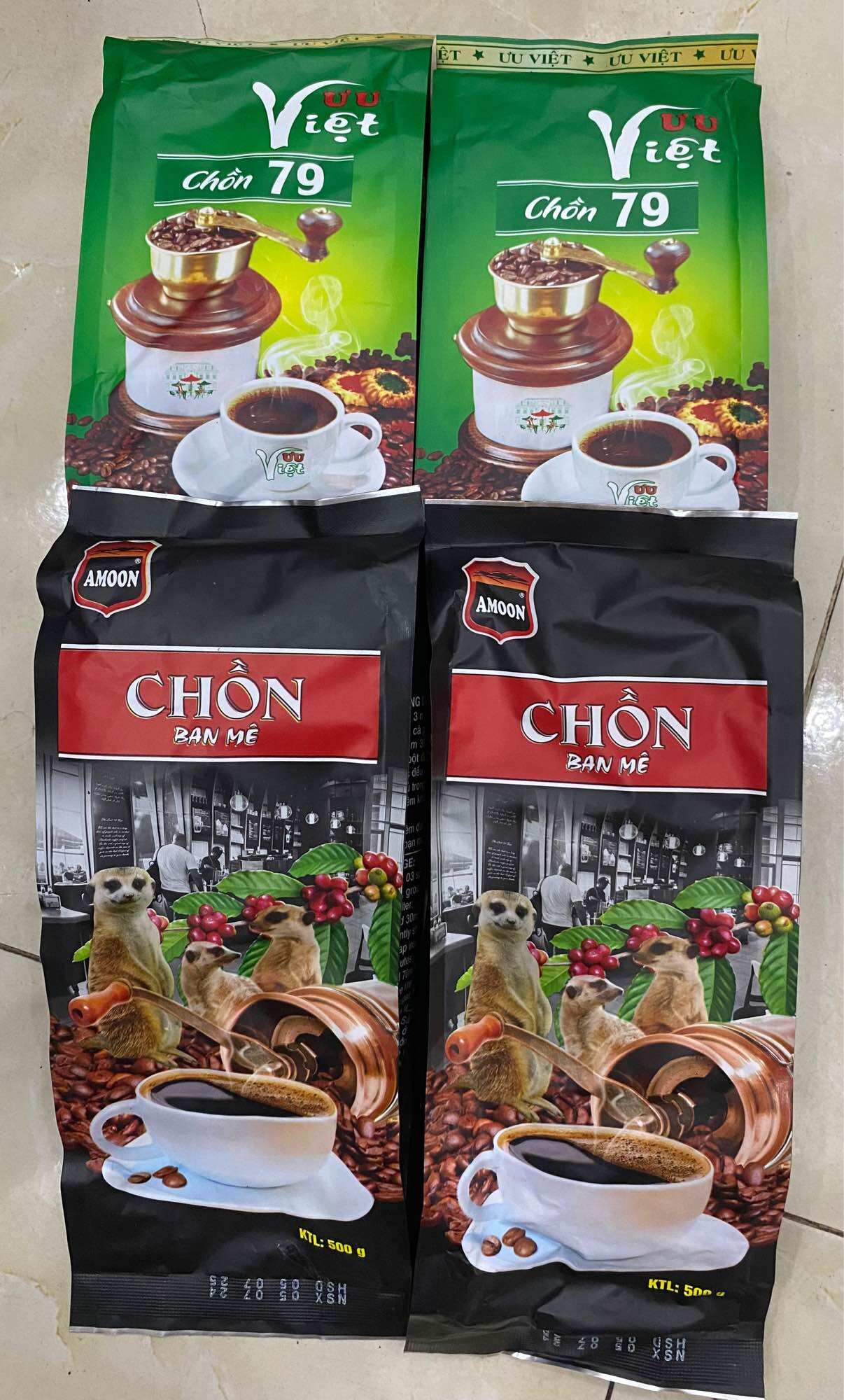 combo 2kg ,2gói cà phê hương chồn   ban mê, 2gói 79