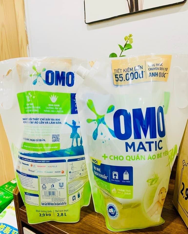 sẵn kho sll nước giặt omo matic cho bé yêu 2.9kg