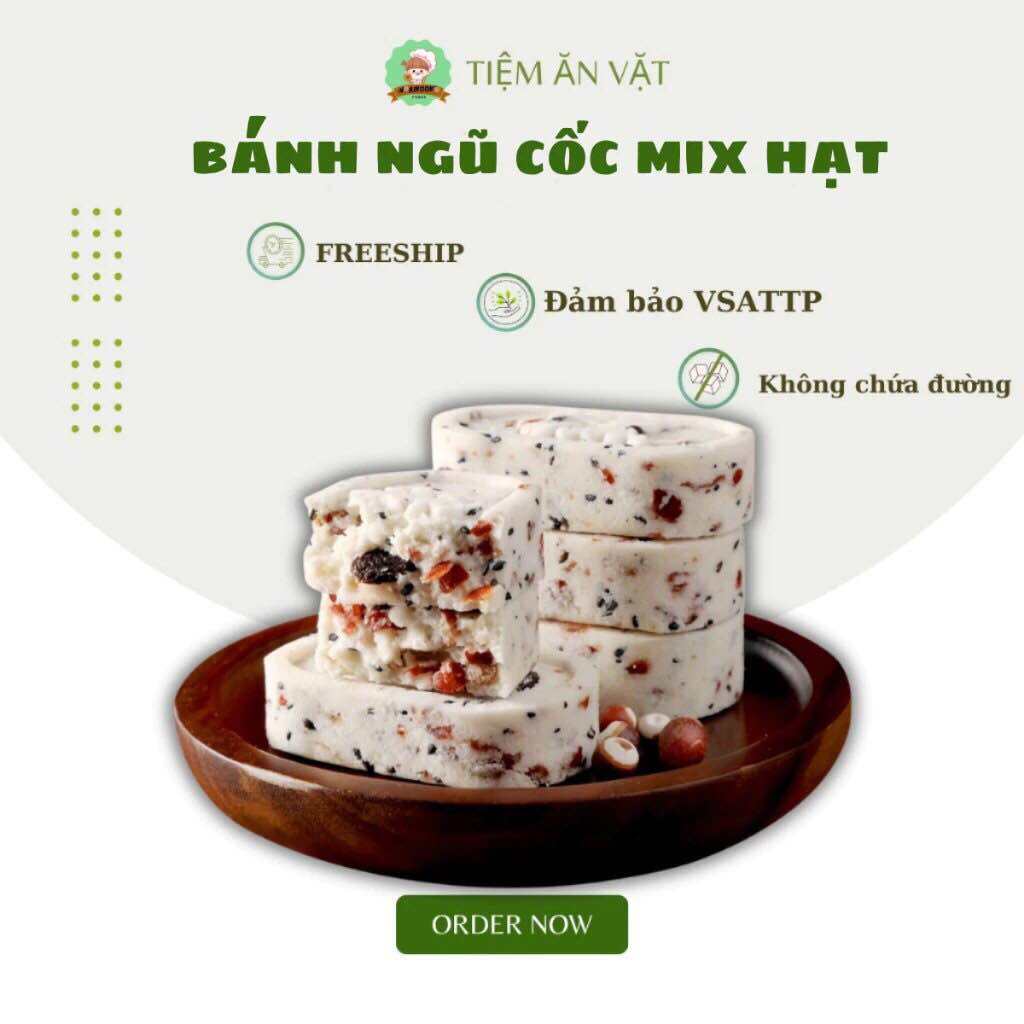 Bánh Ngũ Cốc Mix Hạt Đài Loan Không Đường , Không Chất Bảo Quản , Bánh Ngũ Cốc Ăn Kiêng , Ăn Healthy Không Lo Bị Béo